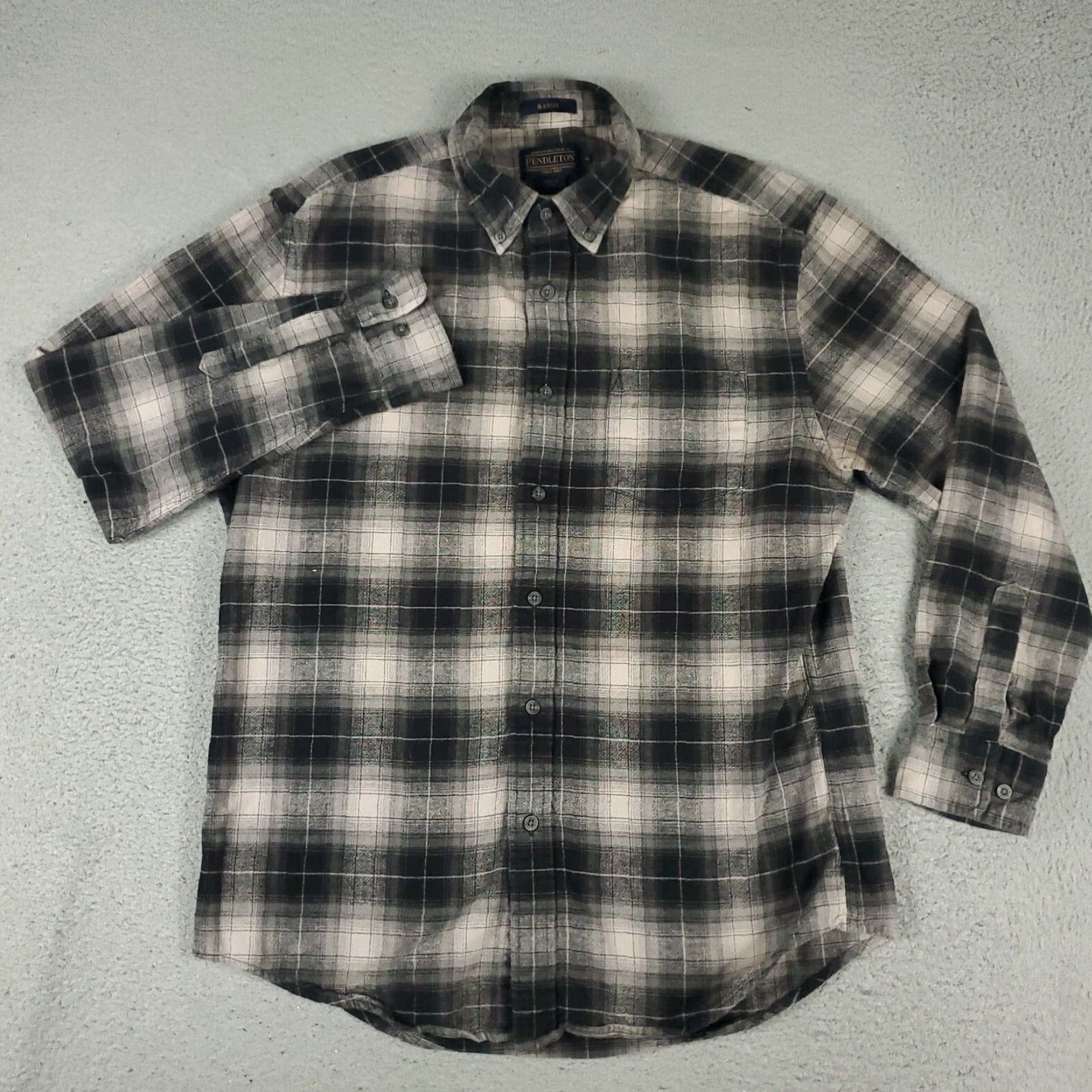 Pendleton Pendleton Button-Up Shirt Mens Medium Gray Beige Plaid Flannel Long Sleeve Size US M / EU 48-50 / 2 - 2 Thumbnail