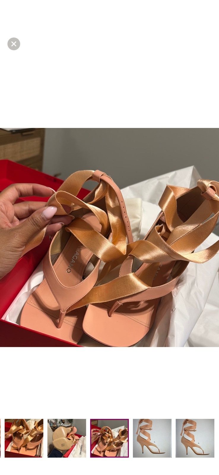 Salvatore Ferragamo Leliu Ribbon Sandal Size US 9.5 / IT 39.5 - 7 Thumbnail
