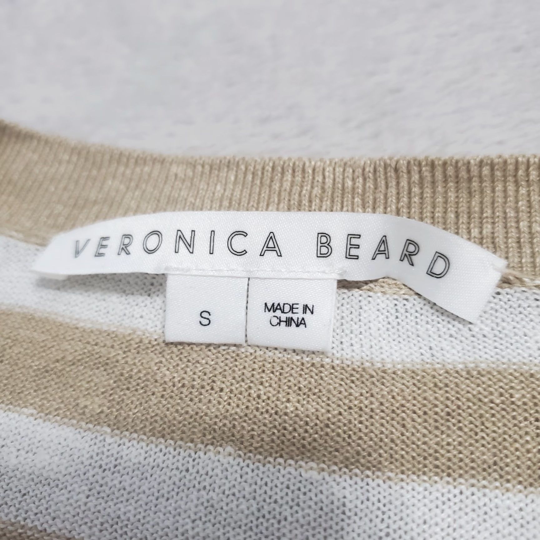 Veronica Beard VINTAGE Veronica Beard Sweater Women S Florrie Stripe Contrast Cuff Linen Blend Pullover Size S / US 4 / IT 40 - 3 Thumbnail