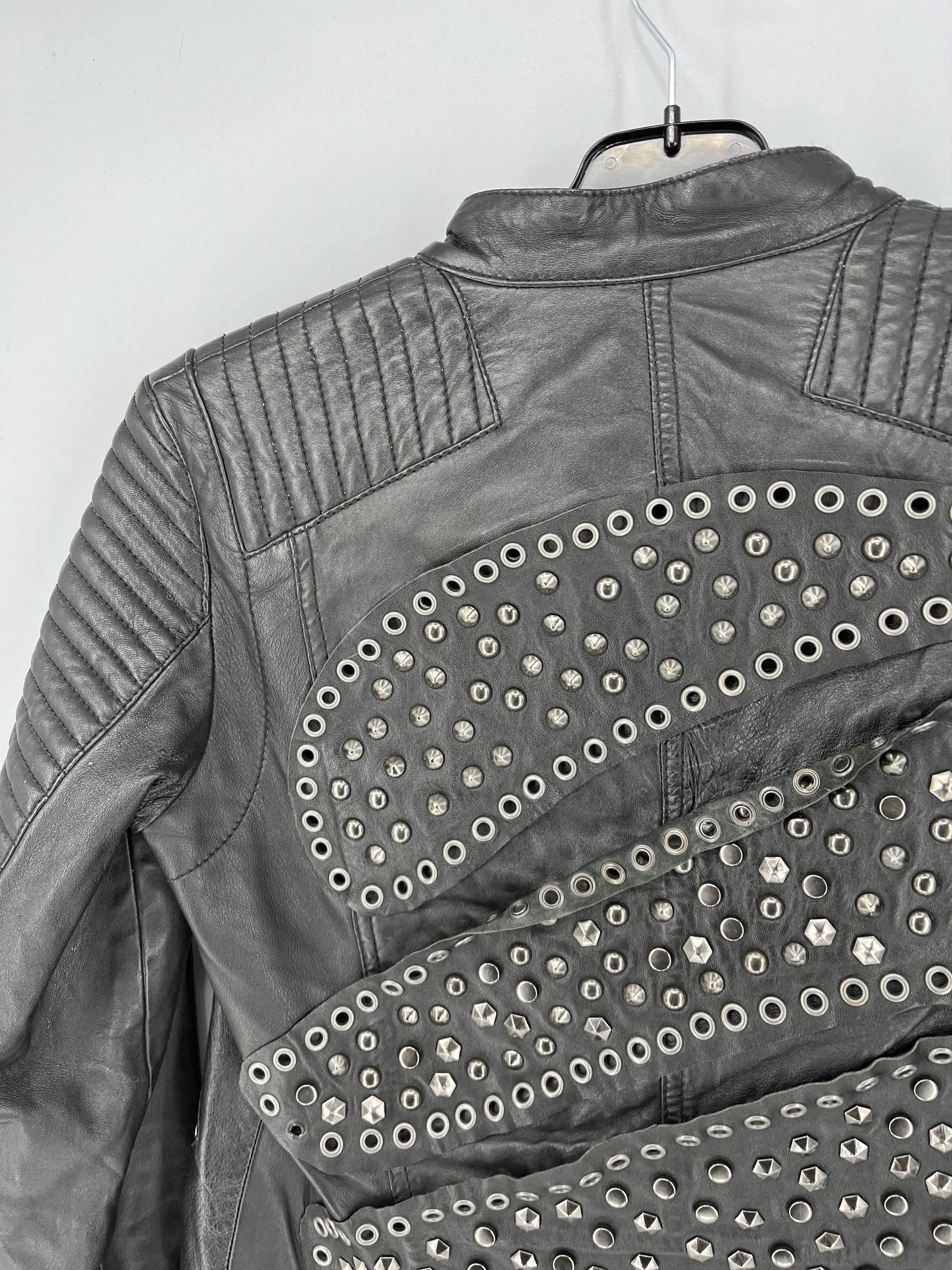Leather Mango Black Leather Biker Jacket Racing Moto HONDA BMW Size S / US 4 / IT 40 - 14 Thumbnail