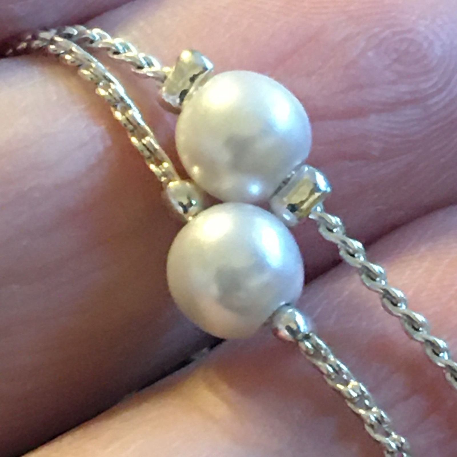 Jewelry Faux pearl accented shiny silver tone necklace Size ONE SIZE - 6 Thumbnail