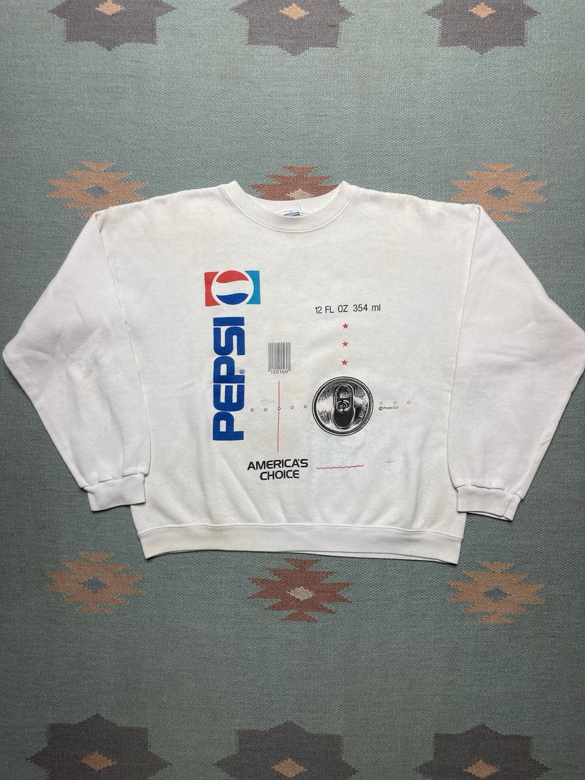 Vintage Vtg 80s sweatshirt Pepsi cola soda drink promo boxy medium Size US M / EU 48-50 / 2 - 1 Thumbnail