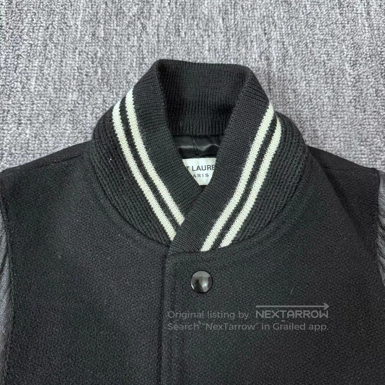 Saint Laurent Paris Saint Laurent Black Varsity Leather Jacket. Size US M / EU 48-50 / 2 - 3 Thumbnail