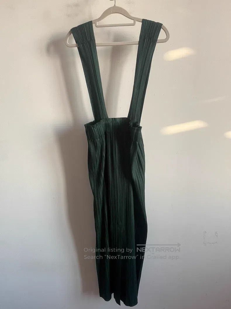 Issey Miyake Issey Miyake size:3 Green Suspender Skirt Size 22" - 2 Thumbnail