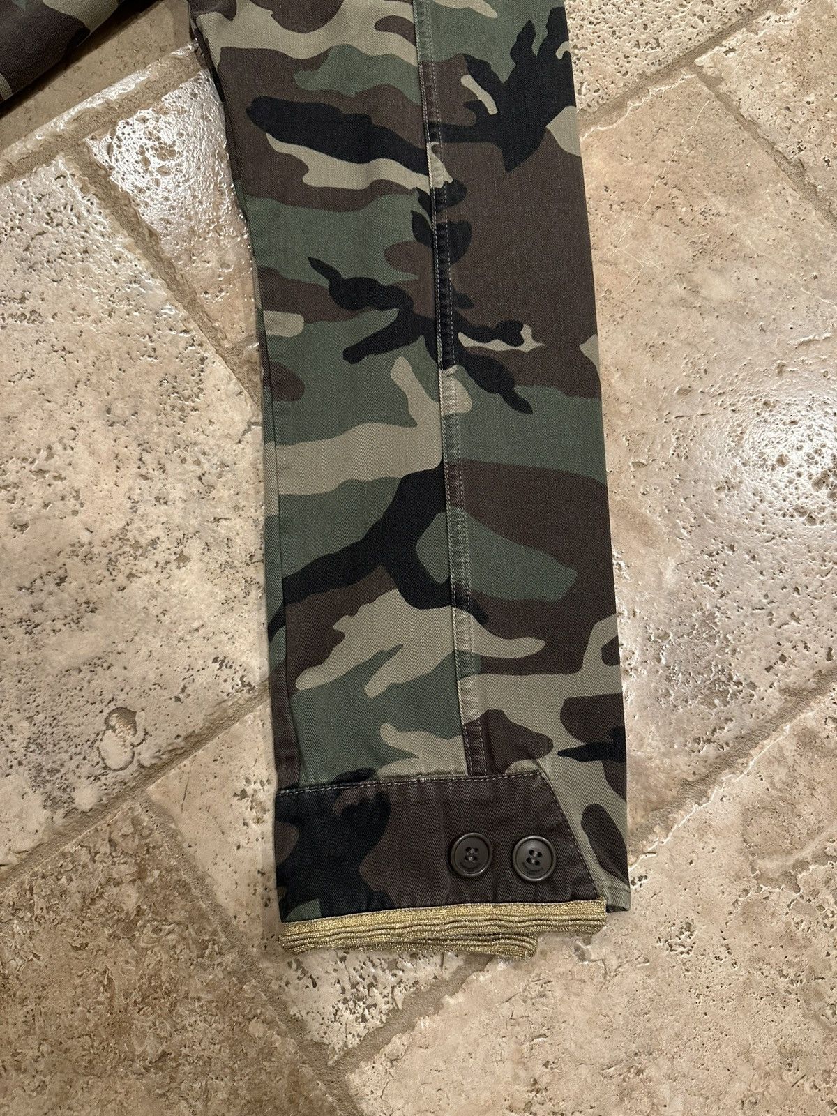 Hedi Slimane × Saint Laurent Paris Saint Laurent x Hedi Gold Trimmed M65 Military Camo Jacket Size US L / EU 52-54 / 3 - 12 Thumbnail