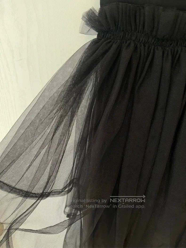 Comme des Garcons Comme Des Garcons size XS Black sheer tulle midi skirt Size 22" - 4 Thumbnail