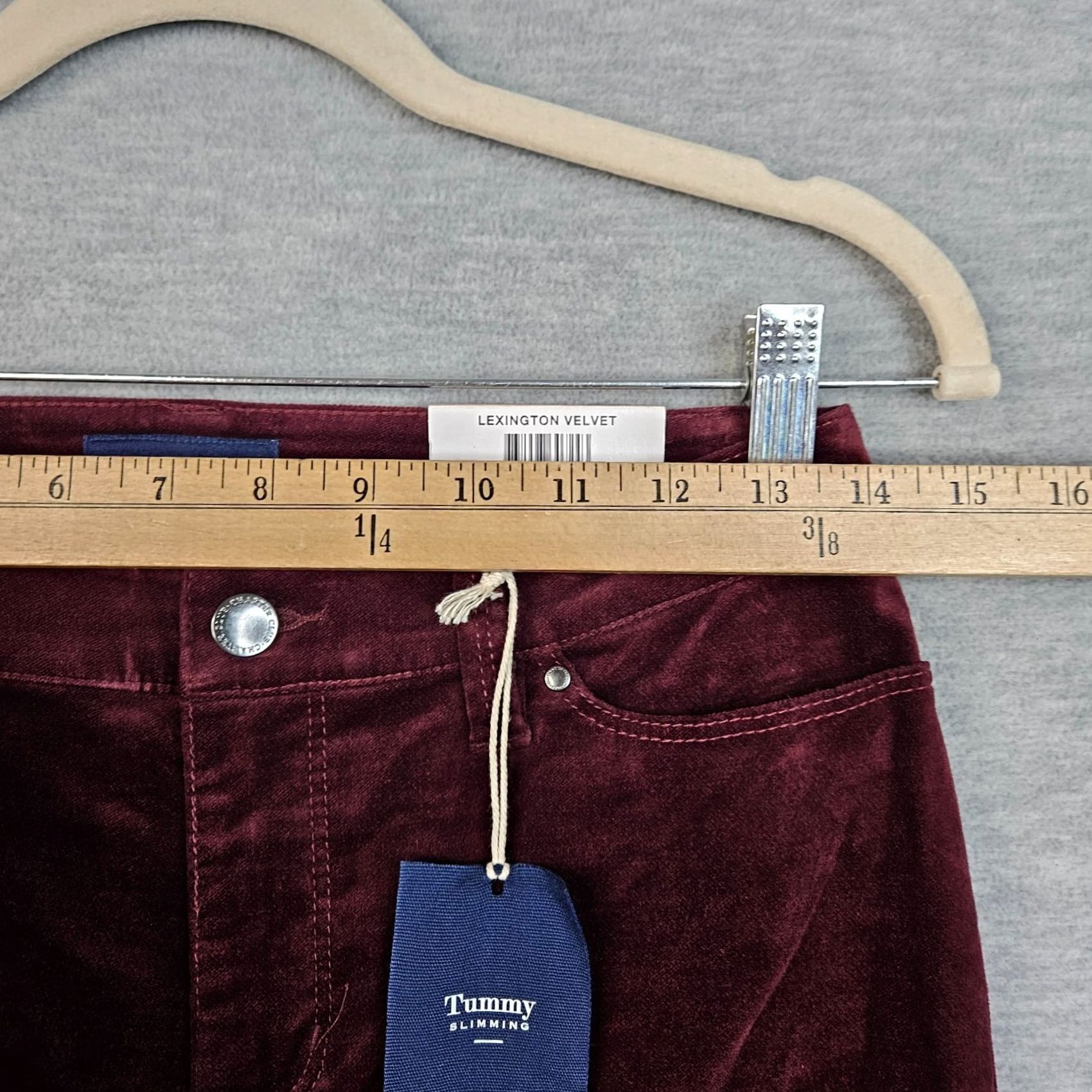 Charter Club Charter Club Straight Leg Velvet Pants Sz 2P NEW Red Slimming Casual Shirt/Chino style with Button accents Womens Size 26" / US 2 / IT 38 - 5 Thumbnail