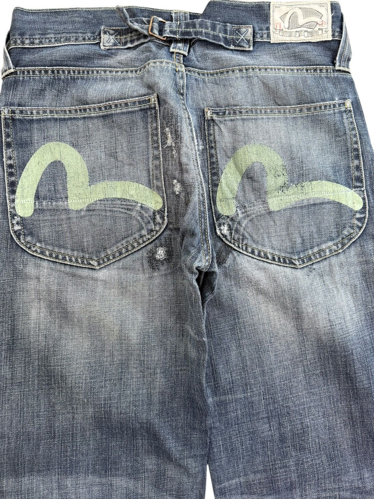 Evisu × Puma Evisu X Puma Buckle Back Faded Wash Denim Size US 33 - 4 Thumbnail