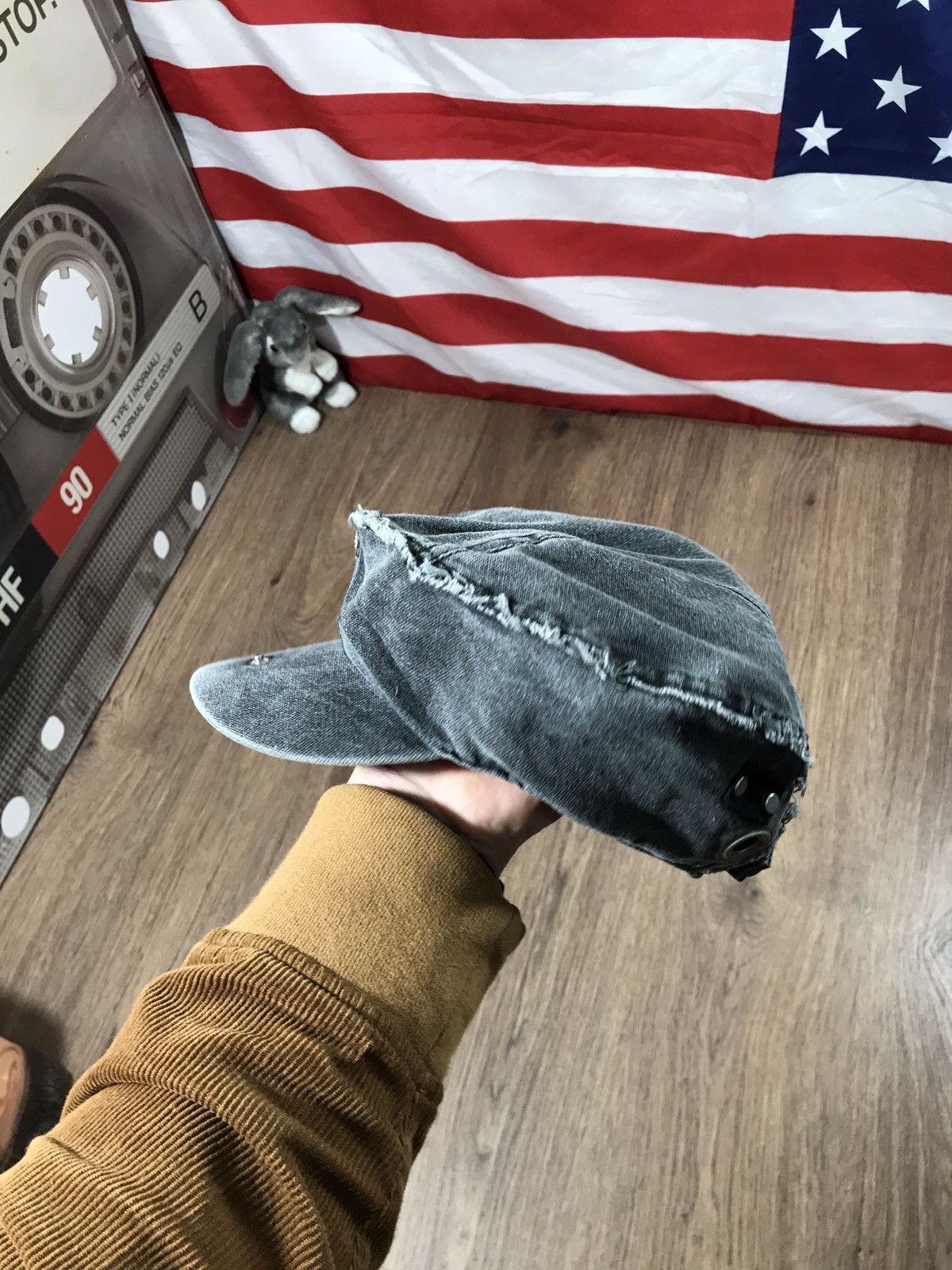 Japanese Brand × Vintage Vintage Denim Cap Biker Hat Size ONE SIZE - 6 Thumbnail