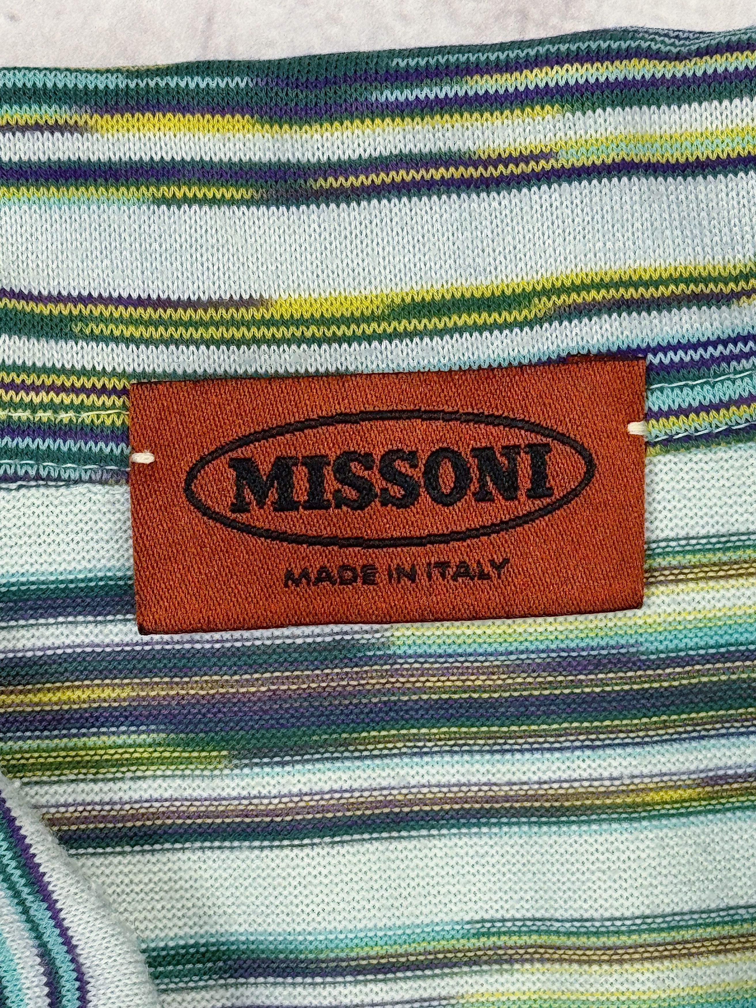 Missoni Missoni Polo T-Shirt Multicolor Abstract Striped Italy Size US M / EU 48-50 / 2 - 6 Thumbnail