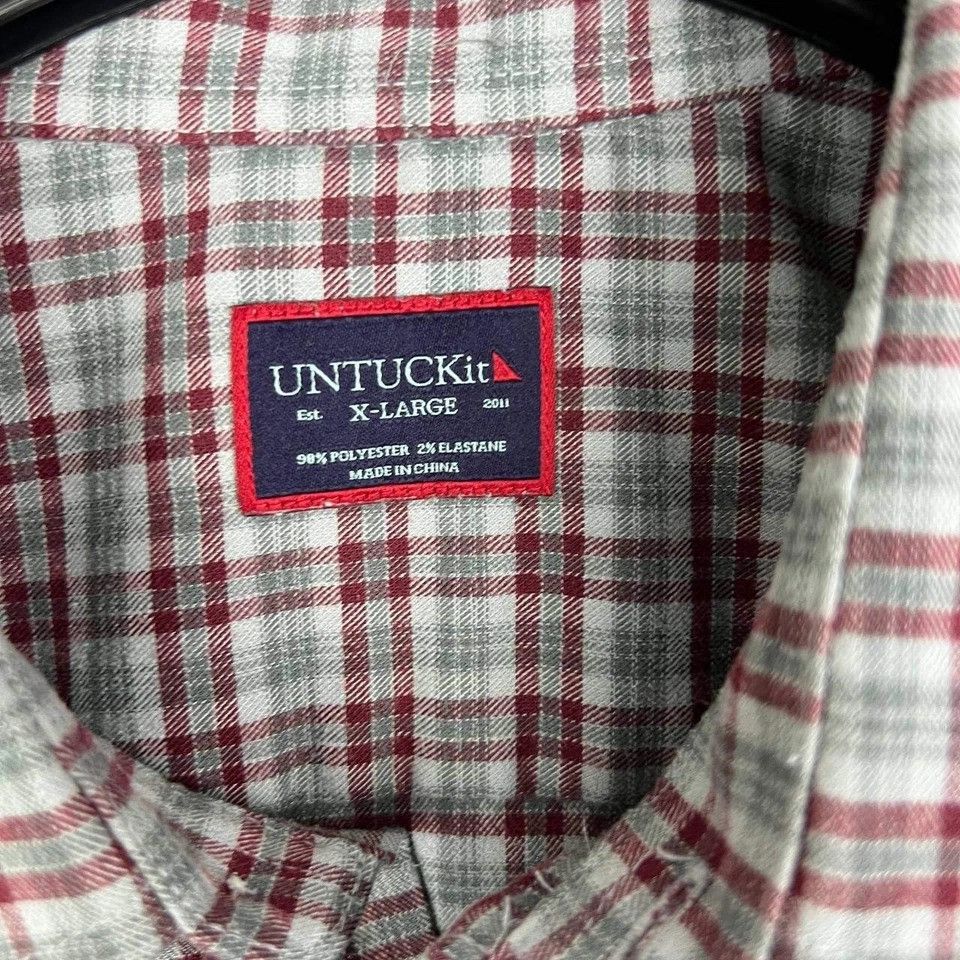 UNTUCKit UNTUCKit Dezzani Button Up Shirt Men XL Plaid Flannel Size US XL / EU 56 / 4 - 3 Thumbnail