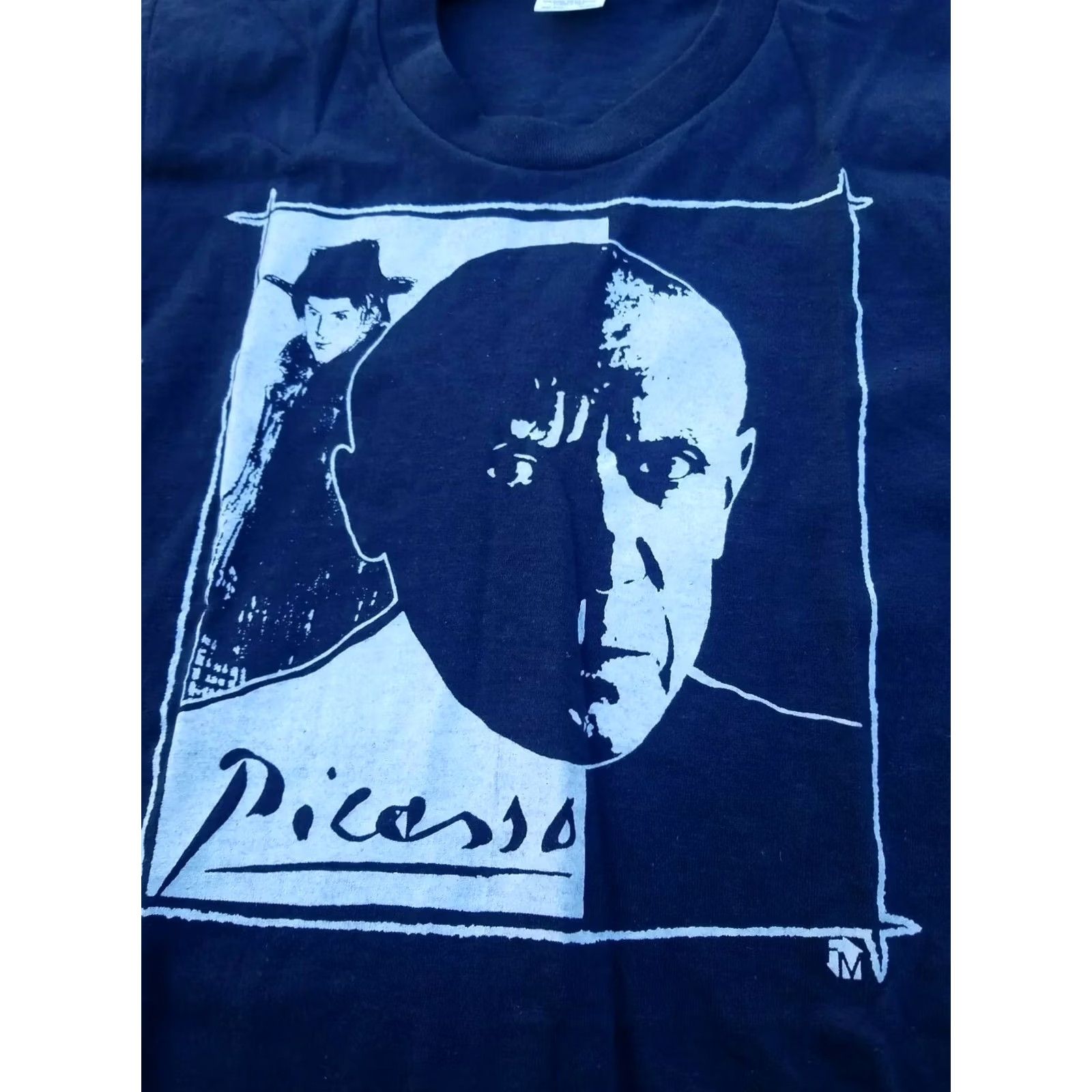 Vintage VINTAGE 5050 Pablo Picasso Art Portrait Shirt T-Shirt 90s Mens Black Small Short Sleeve Cotton Graphic Print Holiday: None Size US S / EU 44-46 / 1 - 6 Thumbnail