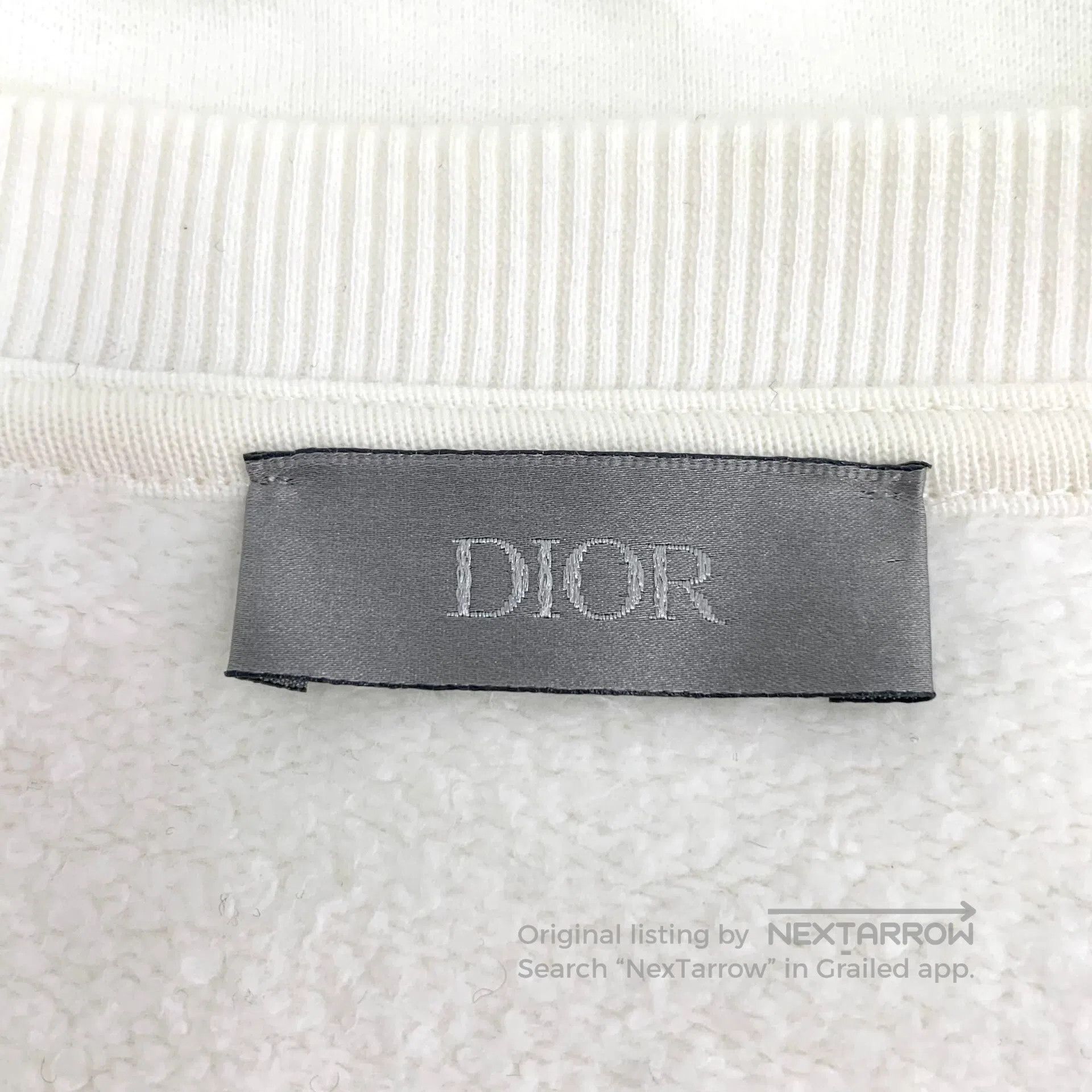 Dior Dior White letter embroidered cotton crew neck long-sleeve Size US S / EU 44-46 / 1 - 5 Thumbnail