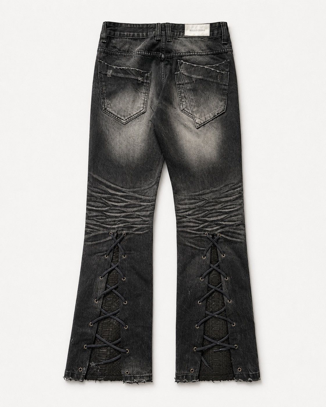 Japanese Brand Kello lace up flare jeans Size US 30 / EU 46 - 2 Thumbnail