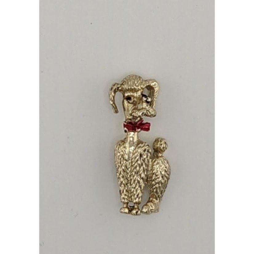 Other Vintage Poodle Brooch Gold Tone With Enamel Details Size ONE SIZE - 4 Thumbnail