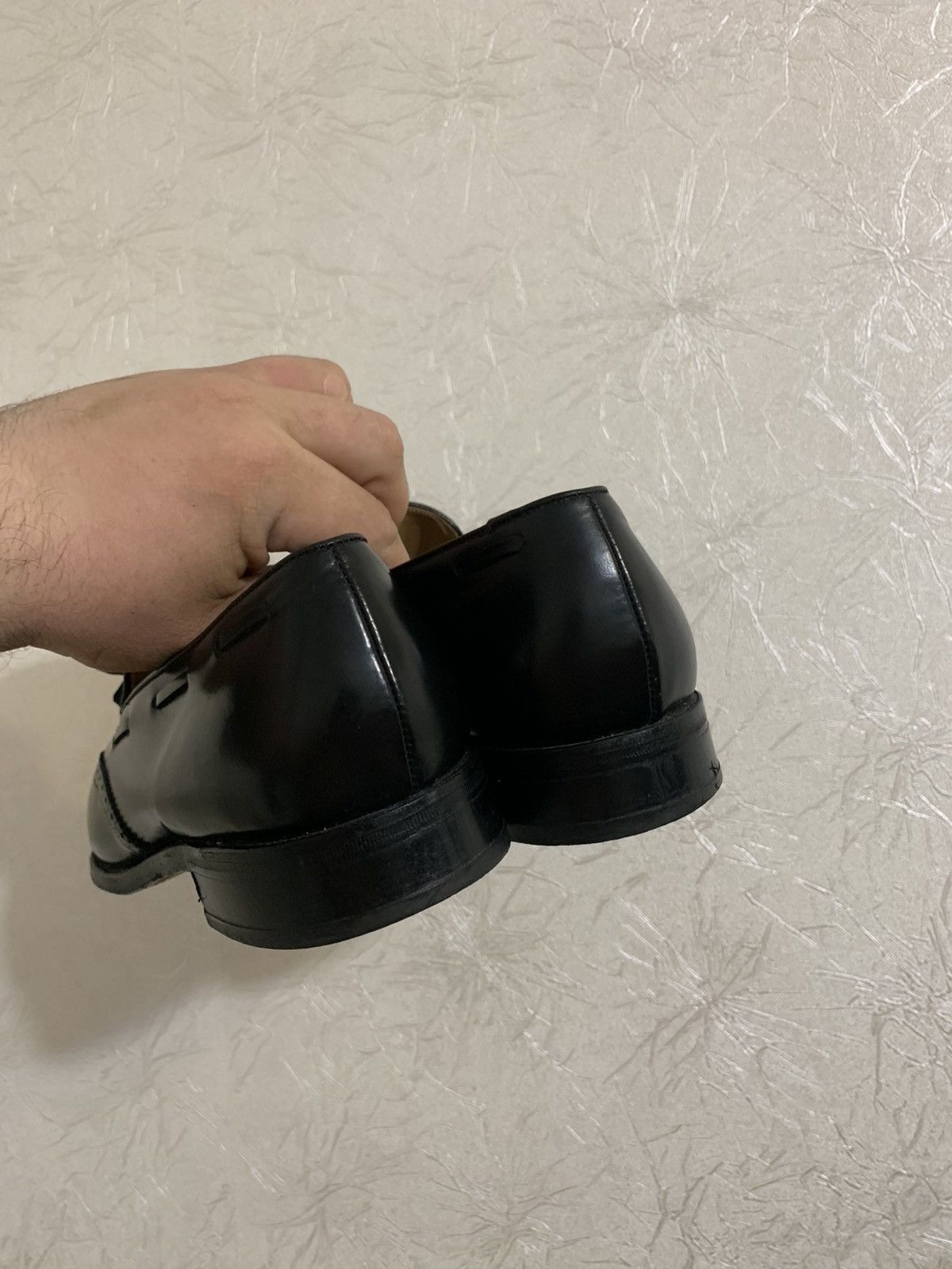 Barker × Genuine Leather × Vintage Vintage Barker Black Leather Loafers Tessel Made in England Size US 11 / EU 44 - 7 Thumbnail