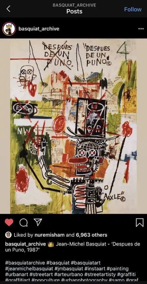 Jean-Michel Basquiat Very Rare 97s Vintage Jean Michel Basquiat Art All Overprint Size US M / EU 48-50 / 2 - 7 Thumbnail