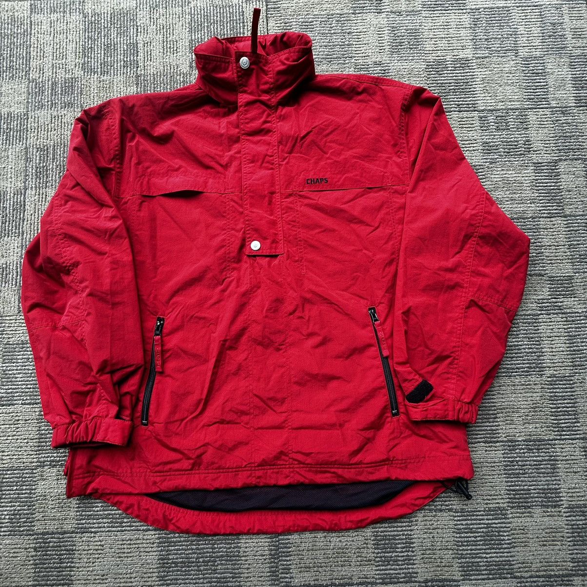 Chaps Ralph Lauren Vtg Chaps Ralph Lauren Red Anorak Pullover WindbreakerJacket Size US M / EU 48-50 / 2 - 1 Thumbnail