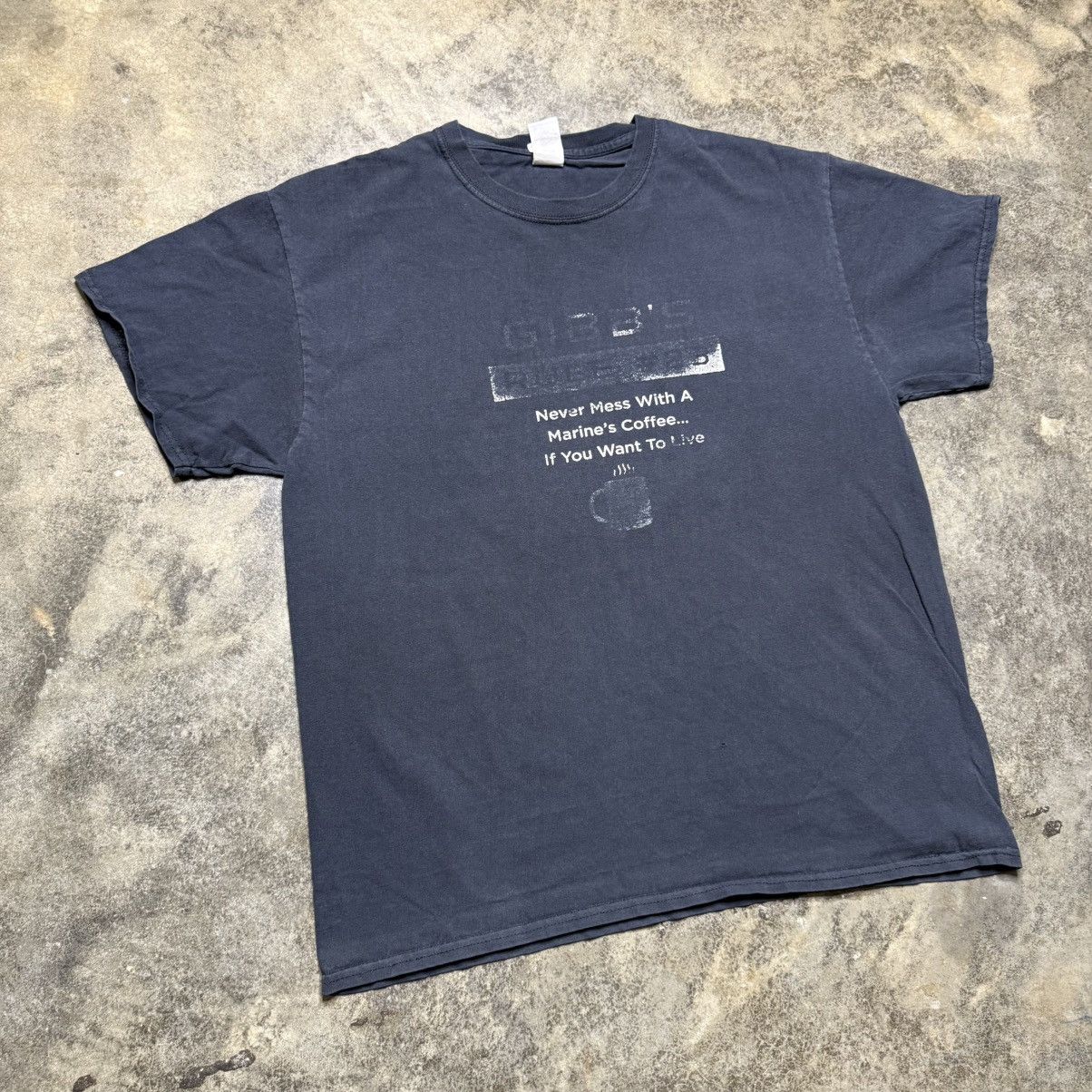 Vintage vintage marines never mess with coffee funny faded tshirt Size US L / EU 52-54 / 3 - 7 Thumbnail