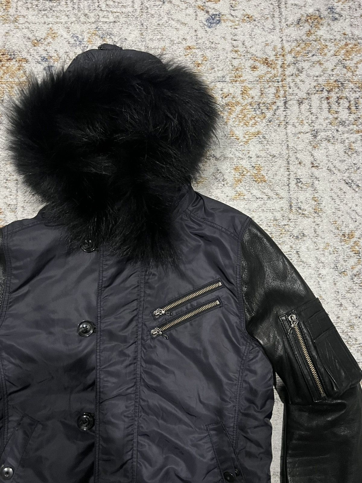 14th Addiction × GOSTAR DE FUGA × Le Grande Bleu (L.G.B.) Rare Fuga Raccoon Fur Leather Bomber Jacket Size US S / EU 44-46 / 1 - 3 Thumbnail