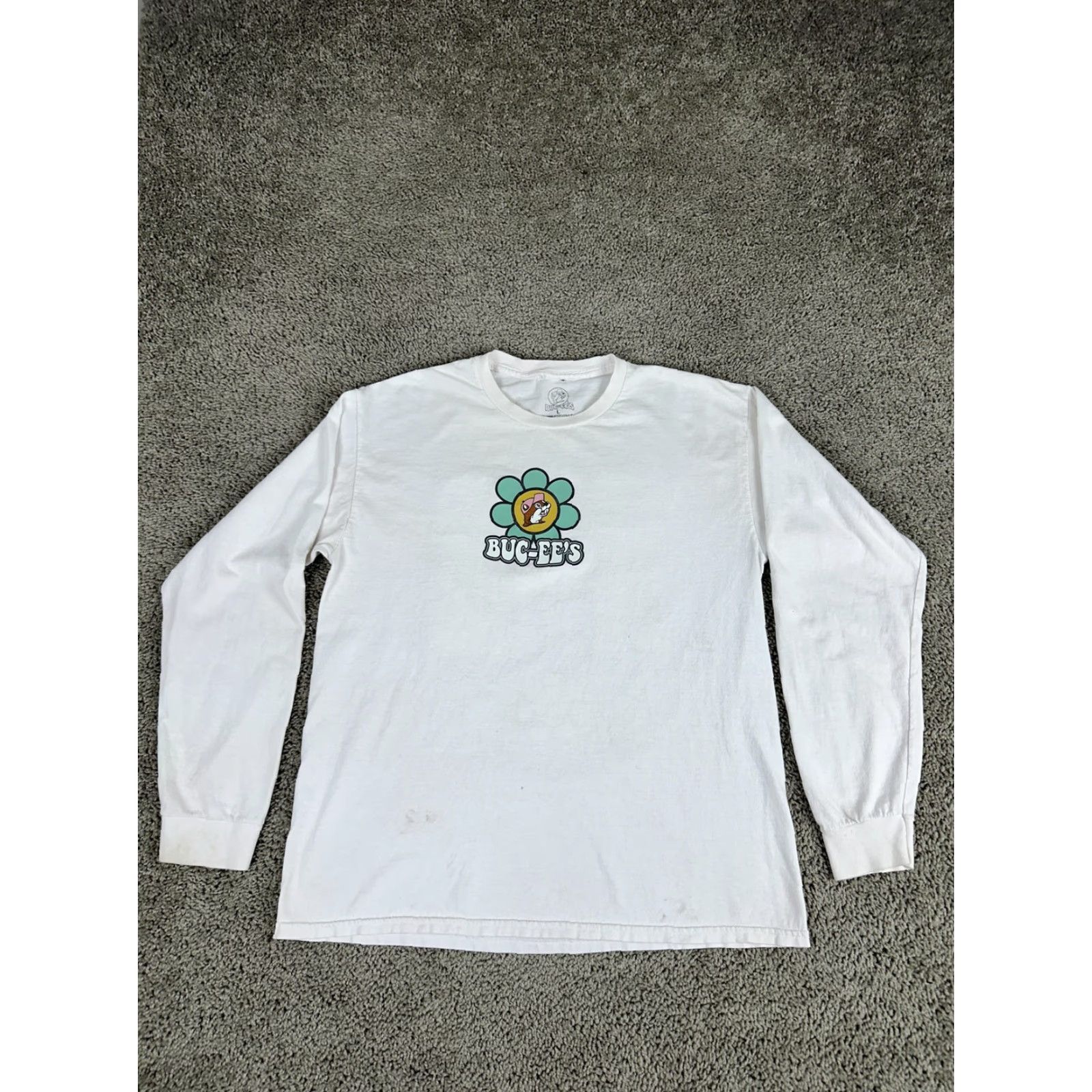 Logo 7 Buc-ee's Shirt Mens Large White Be Kind Long Sleeve Graphic Flower Logo Texas Size US L / EU 52-54 / 3 - 7 Thumbnail