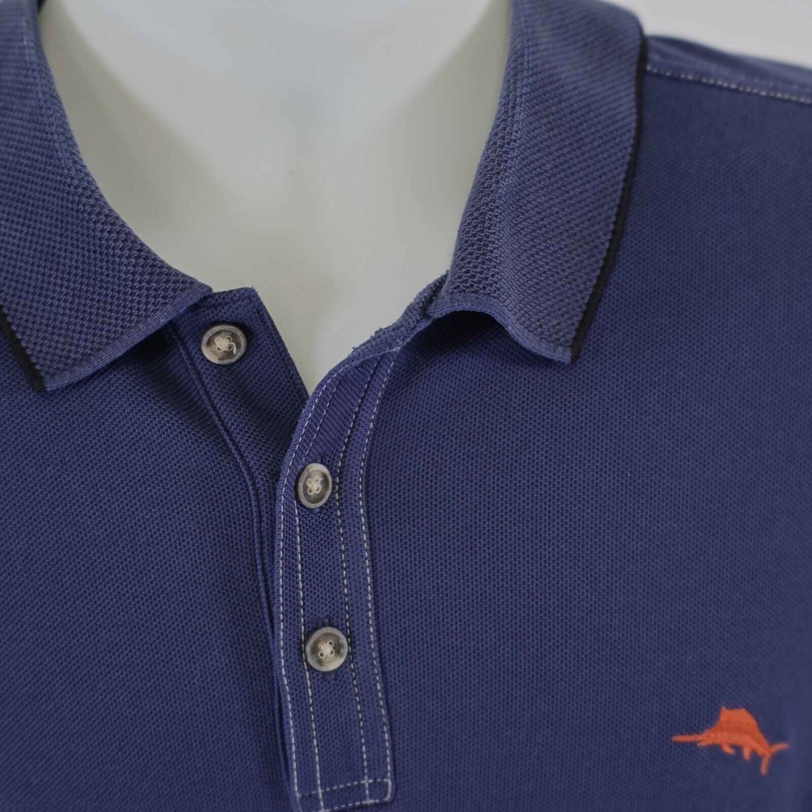 Tommy Bahama Tommy Bahama 2XL Blue Knit Supima Cotton Polo Shirt Short Sl Size US XXL / EU 58 / 5 - 2 Thumbnail