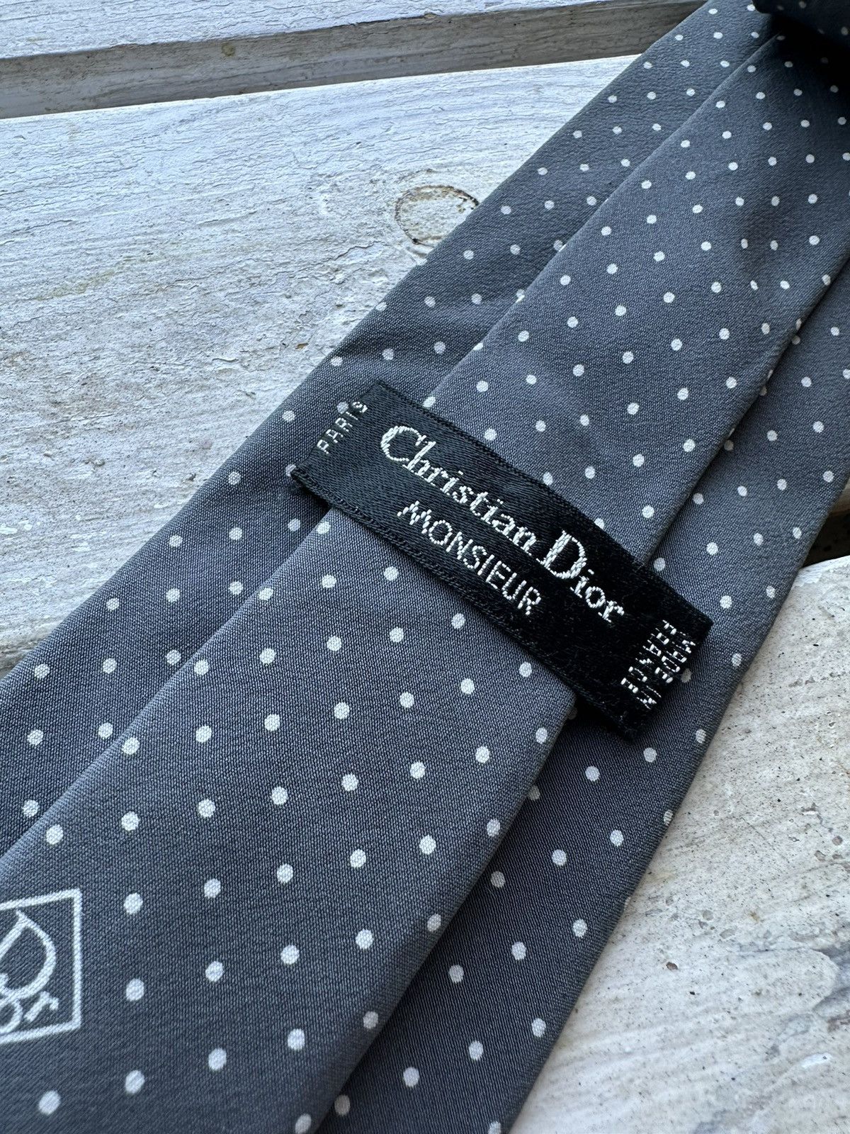 Christian Dior Monsieur ARCHIVE🚨 CHRISTIAN DIOR Tie monogram GRAY rare monsieur Size ONE SIZE - 3 Thumbnail