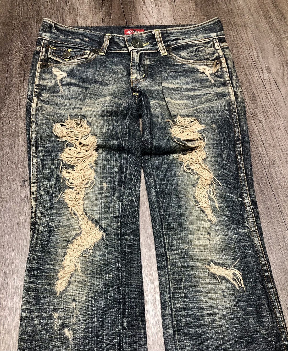 Japanese Brand Maraxia Distressed denim Jeans Size 31" - 3 Thumbnail