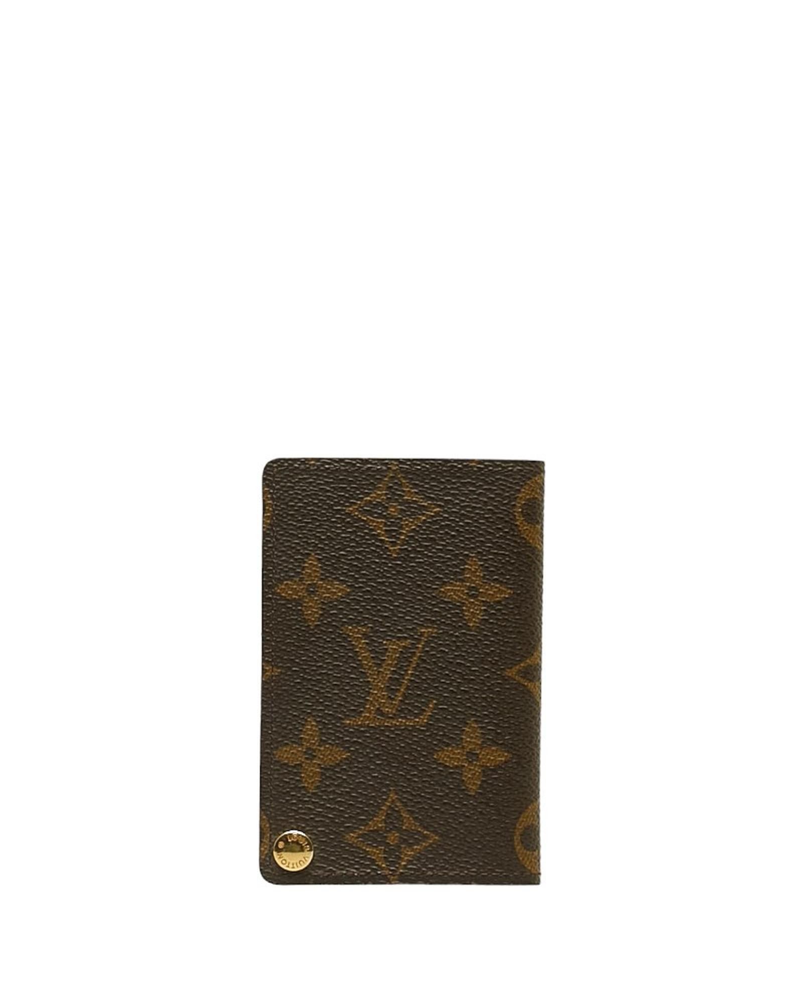 image of Louis Vuitton Monogram Credit Card Wallet With Pression Closure In Brown, Women's