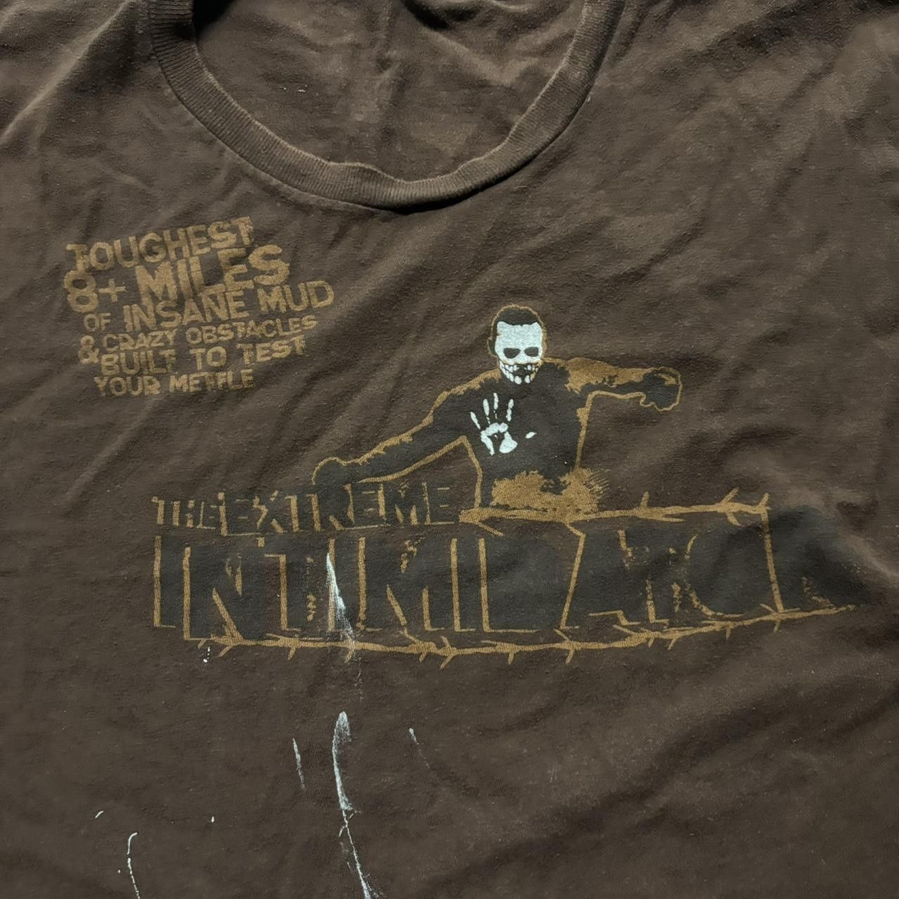 Japanese Brand × Vintage Crazy Vintage Y2K/2000s Faded Brown The Intimidator WWE Graphic Tee! Size US L / EU 52-54 / 3 - 3 Thumbnail