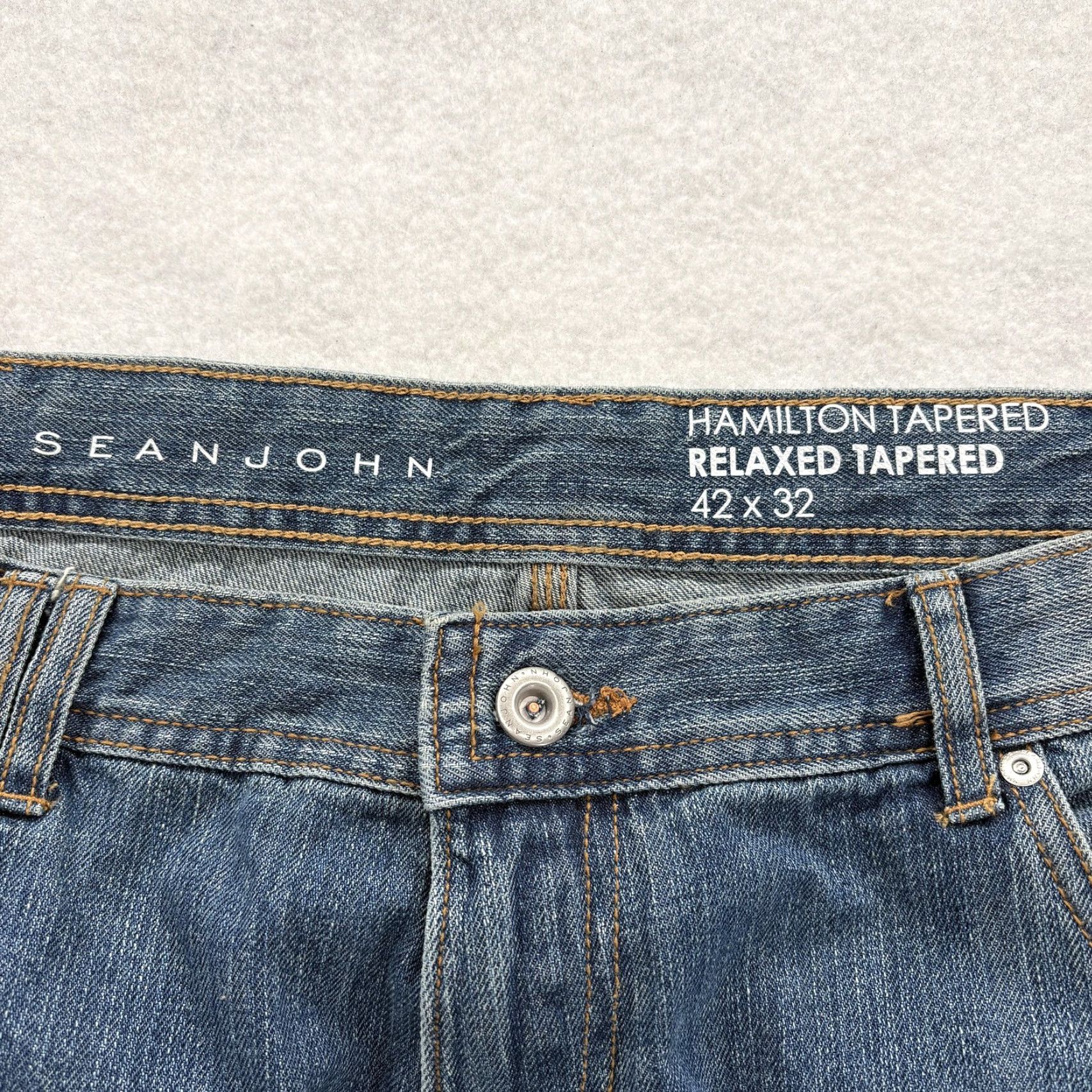 Sean John Sean John Jeans Mens 42x32 Blue Hamilton Relaxed Tapered Denim Hip Hop Y2K Skate Jeans Size US 42 / EU 58 - 5 Thumbnail