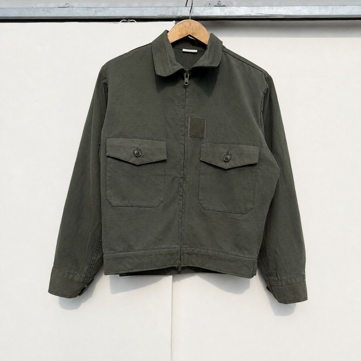 Vintage French Army Military Zip Jacket - Fabrique en France Size US M / EU 48-50 / 2 - 1 Thumbnail