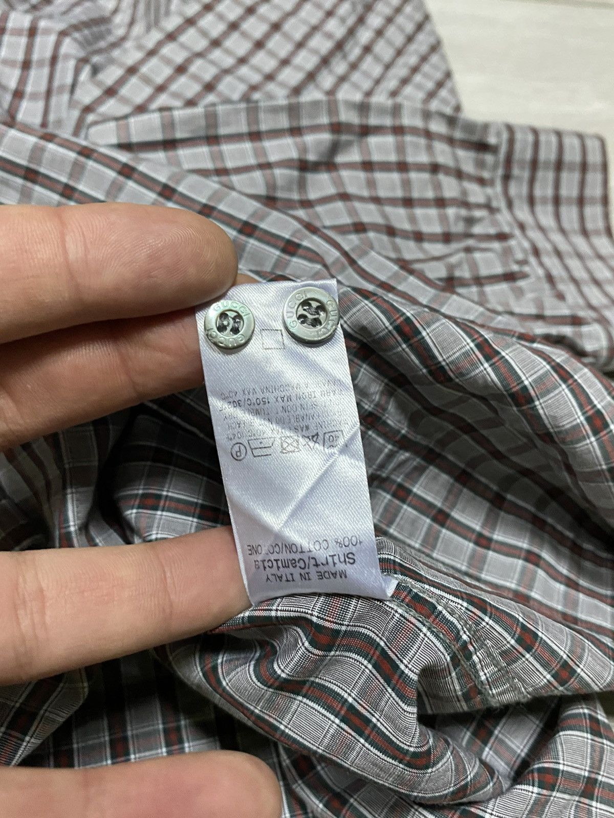 Gucci Gucci check shirt buttons up slim S-M Size US S / EU 44-46 / 1 - 7 Thumbnail