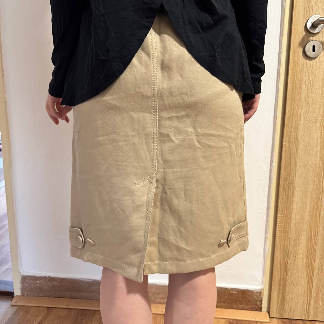 Hermes Hermes Vintage Mid Length Beige Cotton Skirt 40 Size 28" / US 6 / IT 42 - 3 Thumbnail