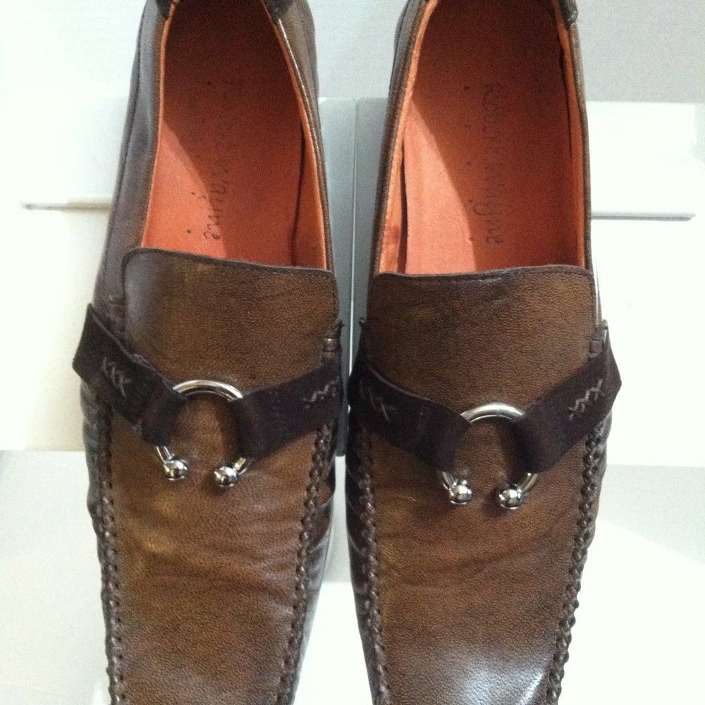 Robert Wayne ROBERT WAYNE MENS BROWN SLIP-ON DRESS SHOES SIZE: 10M Size US 10 / EU 43 - 3 Thumbnail