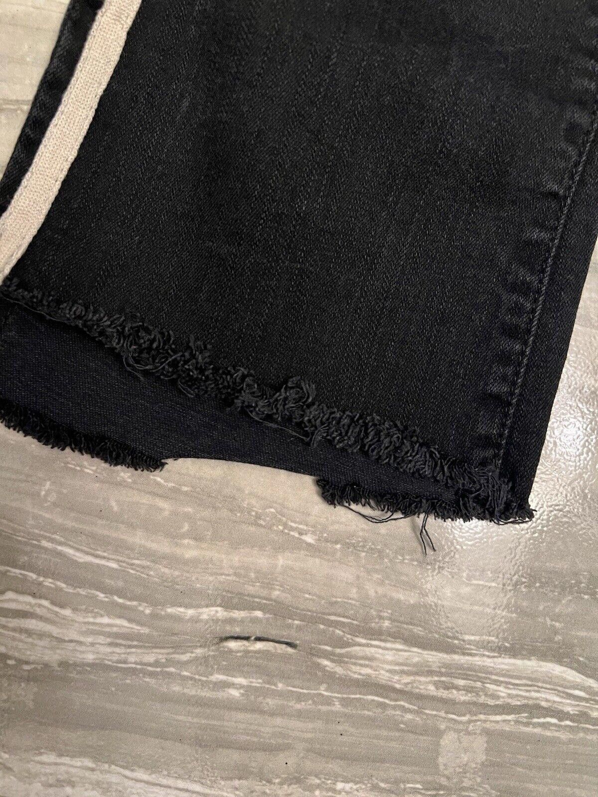Designer Mother Striped Crop Step-Hem Fray Jeans in Guilty Racer Size 42" / US 20 - 4 Thumbnail