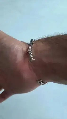 VIBE Silver Color Thorns Bangle Bracelet Size ONE SIZE - 3 Thumbnail