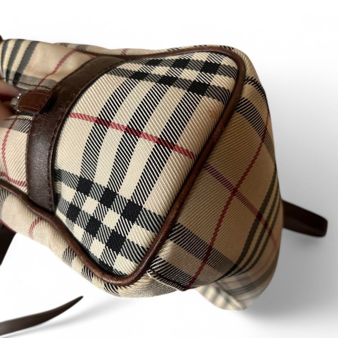 Burberry Burberry - Nova Check Beige Brown Leather Handbag Boston Size ONE SIZE - 9 Thumbnail