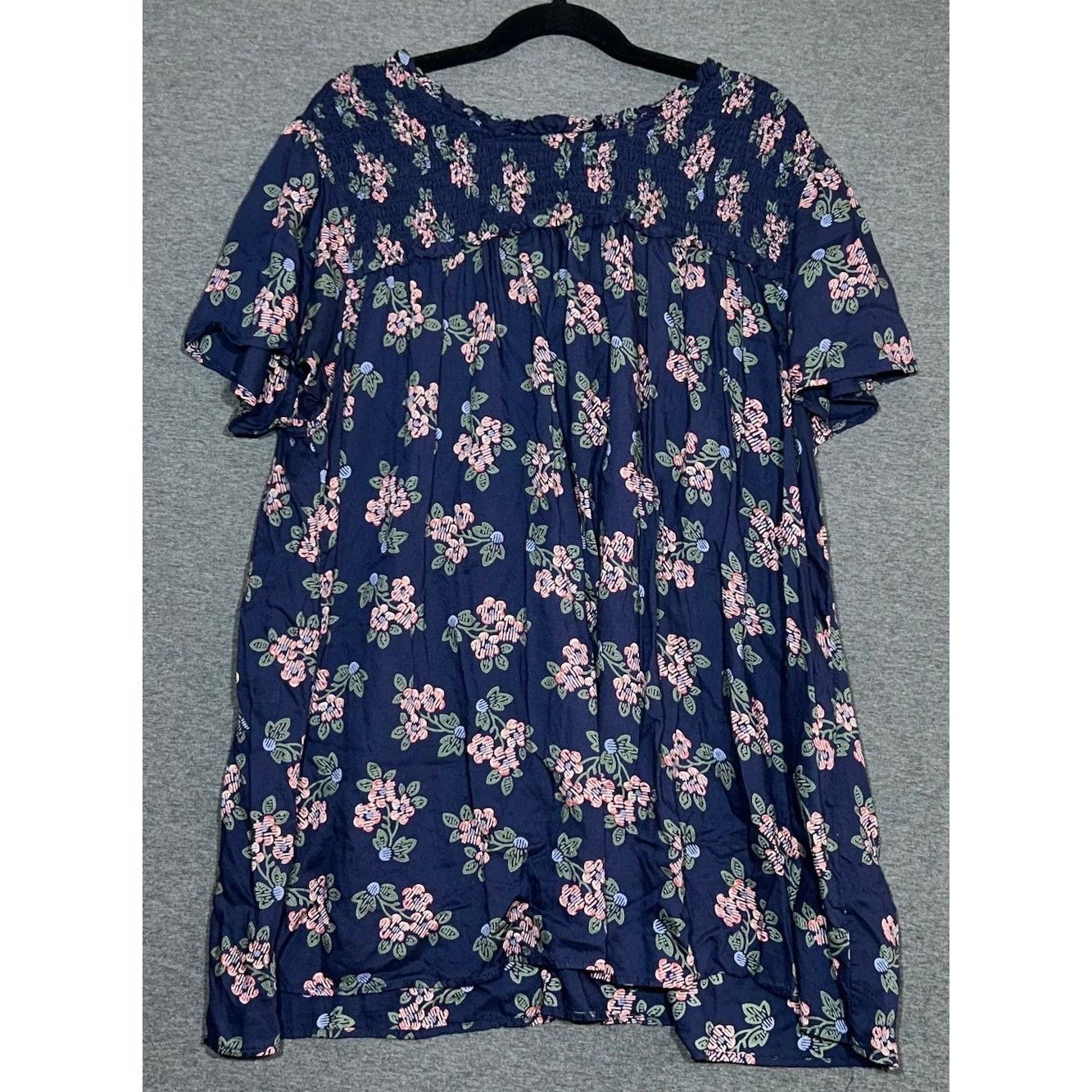 Anthropologie Anthropologie | Blue Floral Smocked Darcy Sleep Top | Medium Size M / US 6-8 / IT 42-44 - 2 Thumbnail