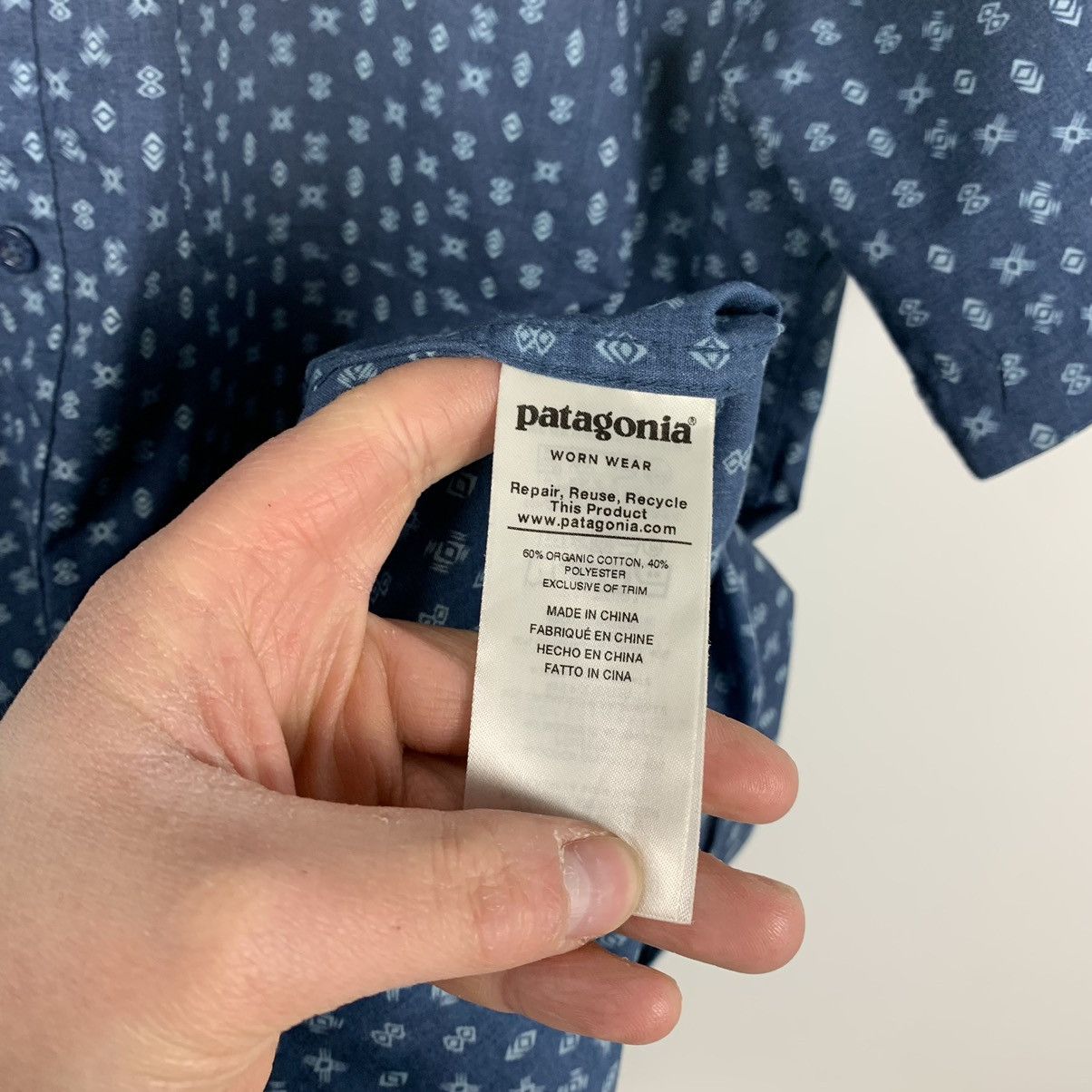 Patagonia Patagonia Geometric Shirt Organic Cotton Short Sleeve Blue Size US L / EU 52-54 / 3 - 17 Thumbnail