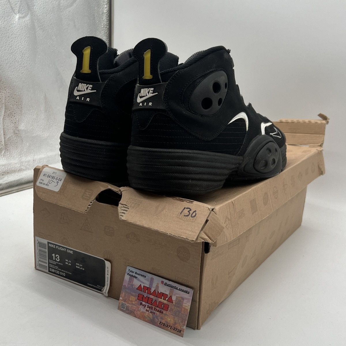Nike Flight one black white Size US 13 / EU 46 - 5 Thumbnail