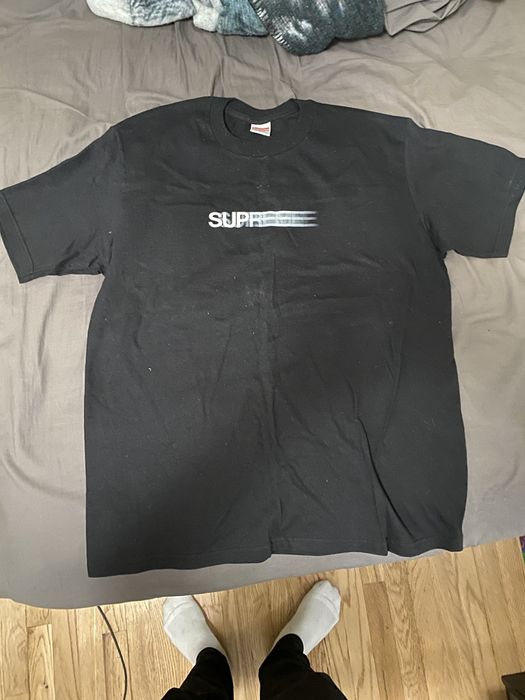 Supreme black supreme motion logo tee | Grailed