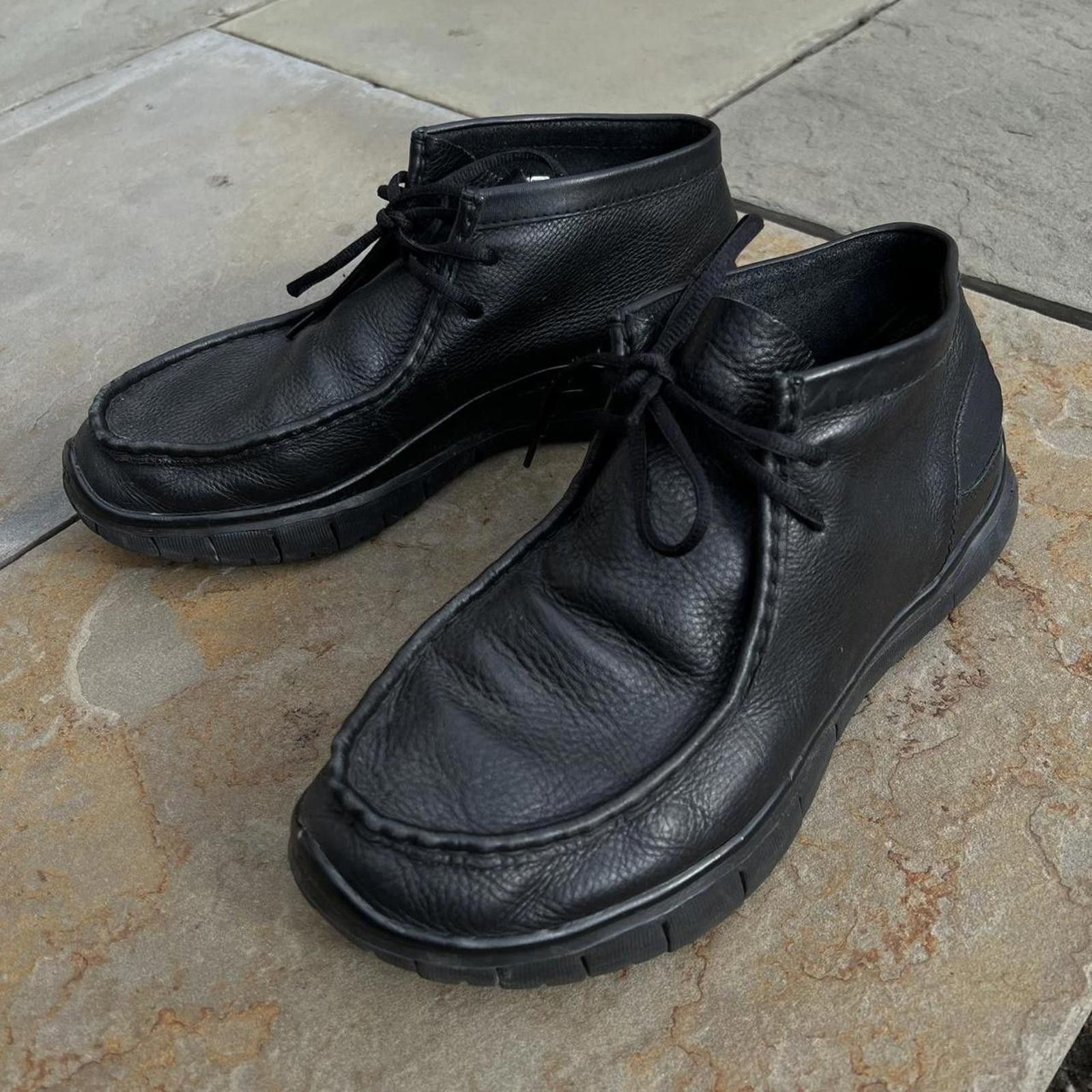 Other Black Leather Wallabee Style Earth Mid-top Boots Size US 13 / EU 46 - 1 Thumbnail