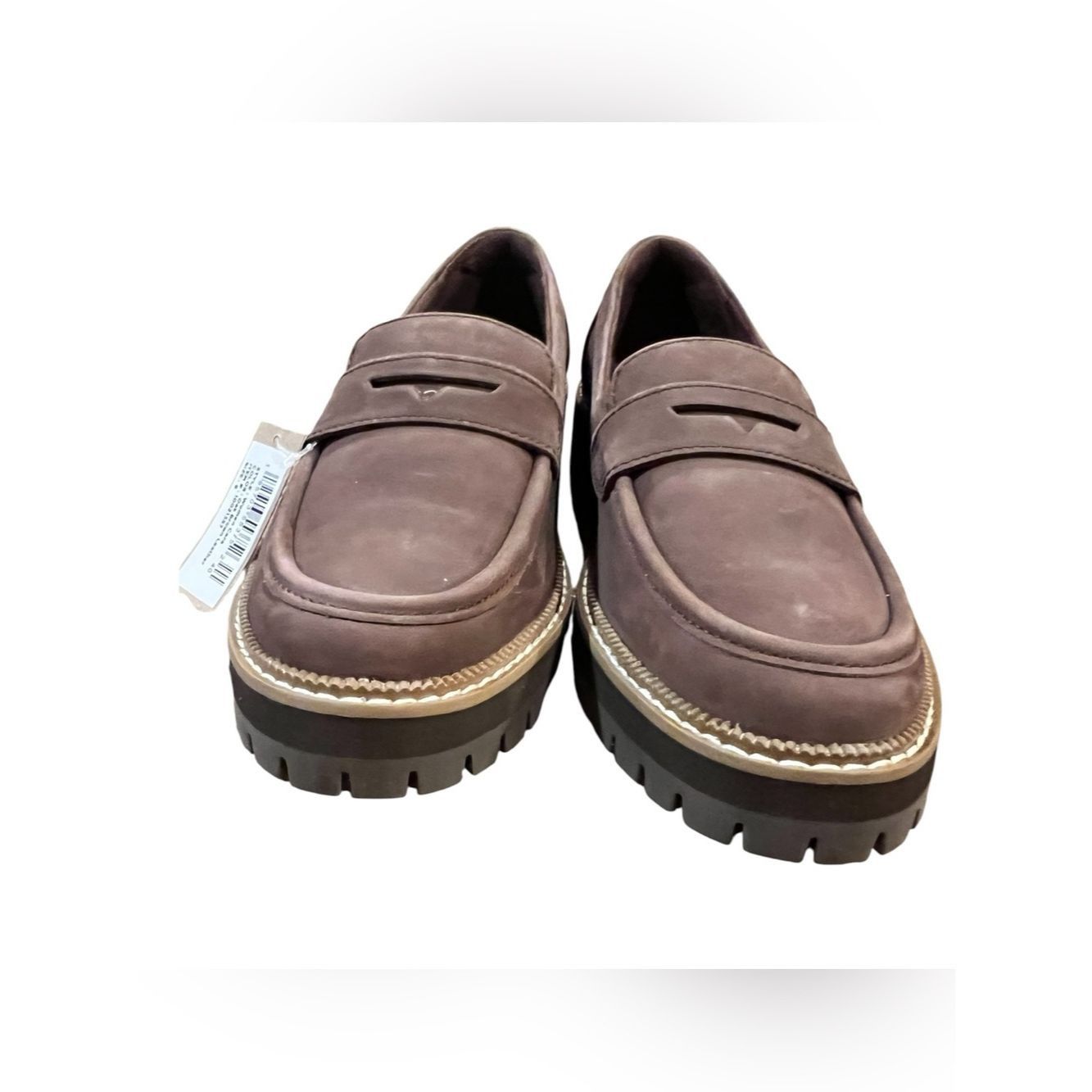 Toms TOMS Cara Lug Sole Penny Loafers – Oak Brown Leather – Wome Size US 8 / IT 38 - 3 Thumbnail