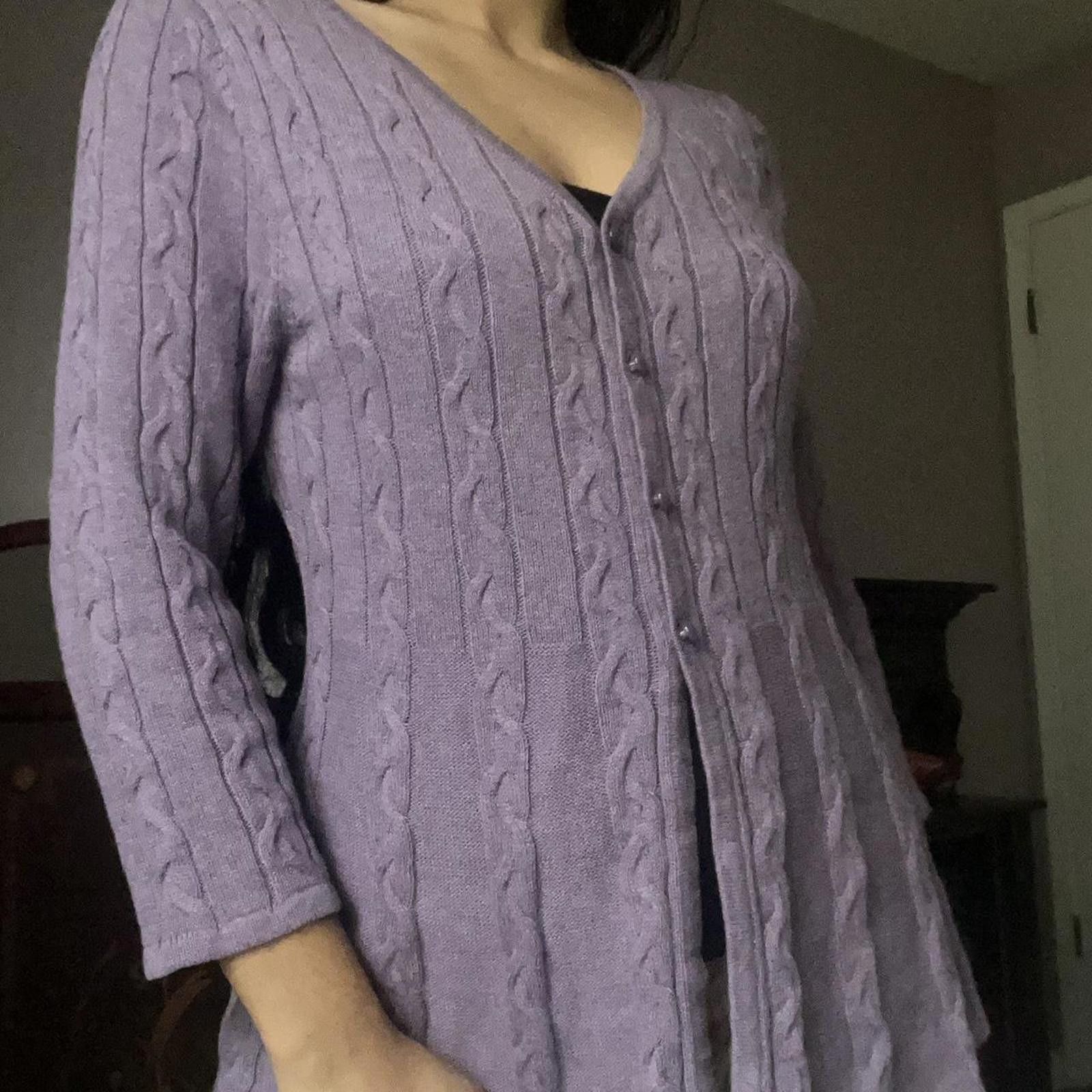 Croft & Barrow Purple knitted button up top #knitwear Size S / US 4 / IT 40 - 3 Thumbnail
