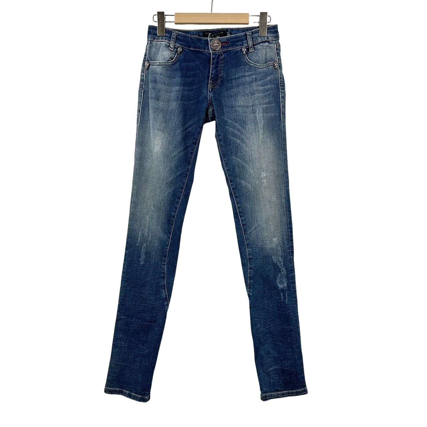 Philipp Plein Philipp Plein Skull Detail Skinny Jeans 26 Size 26" / US 2 / IT 38 - 1 Thumbnail