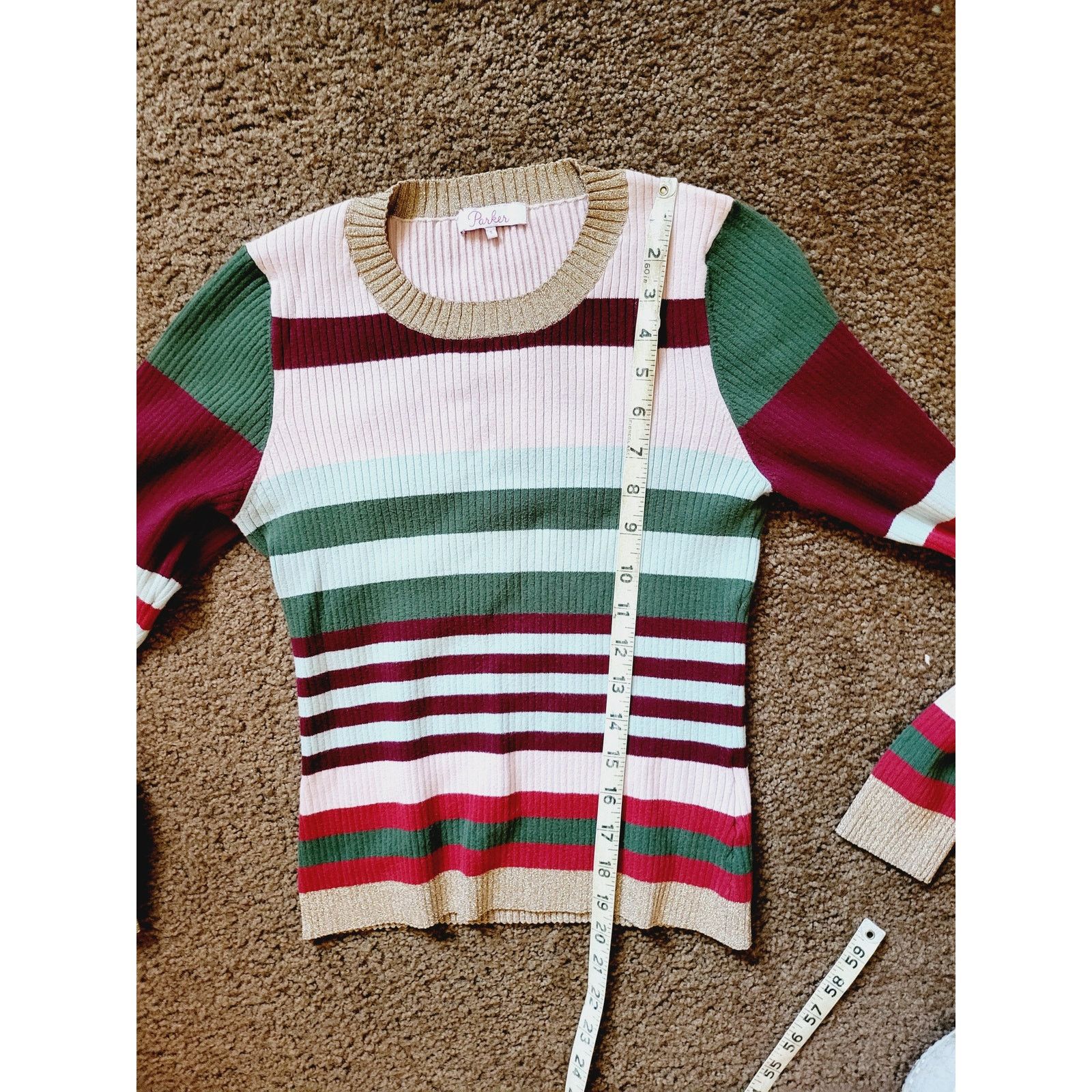 Parker Parker Long Sleeve Crew Neck Ribbed Striped Sweater Size S / US 4 / IT 40 - 6 Thumbnail