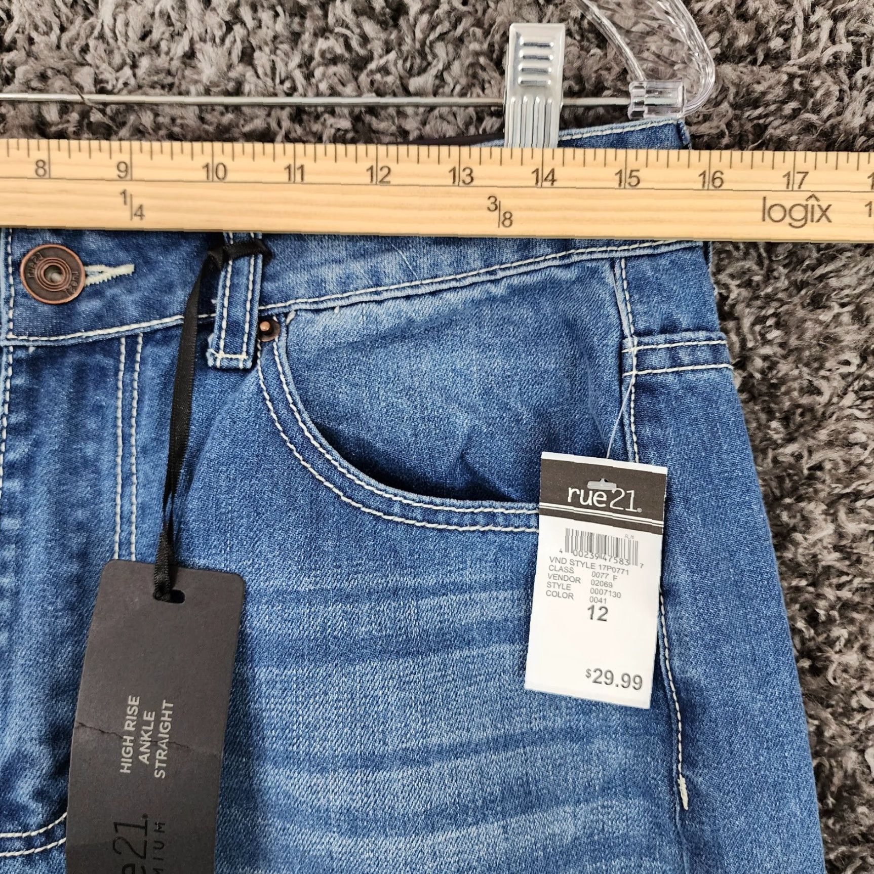 Vintage RUE 21 Womens High Rise Ankle Straight Jeans Size 12 Blue Size 34" / US 12 / IT 48 - 4 Thumbnail