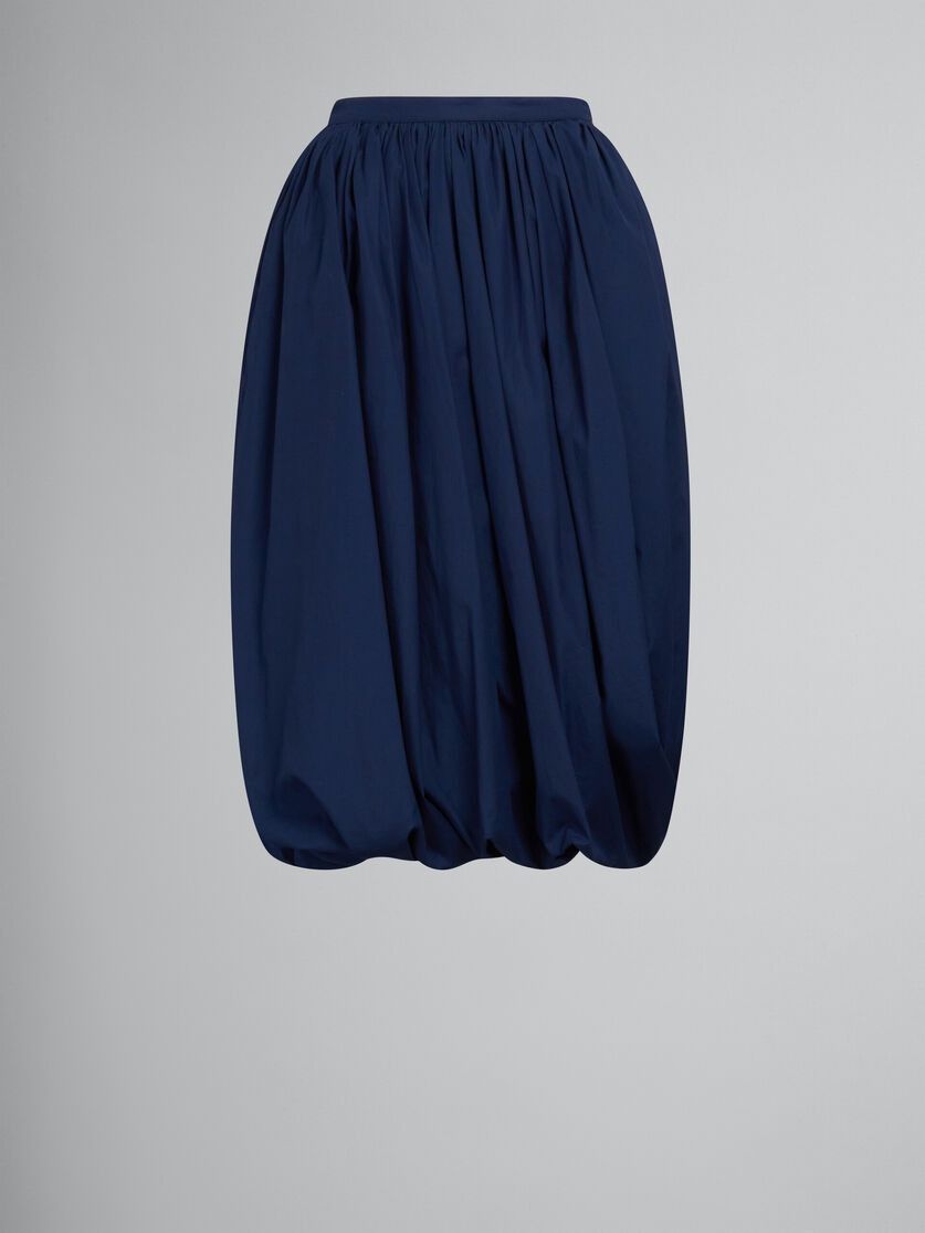 Marni o1w1db10125 Bio Poplin Balloon Midi Skirt in Deep Blue Size 27" / US 4 / IT 40 - 1 Thumbnail
