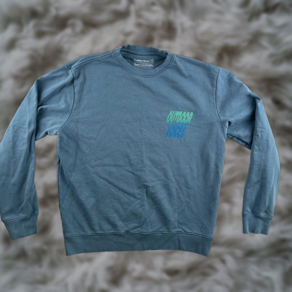 Outdoor Voices Outdoor Voices Sweatshirt Men Blue Cotton Crewneck Small USA Graphic Print Pullover Size US S / EU 44-46 / 1 - 1 Thumbnail